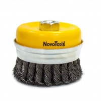 Щітка торцева NovoTools, плете. сталь, з кільцем, 65 мм